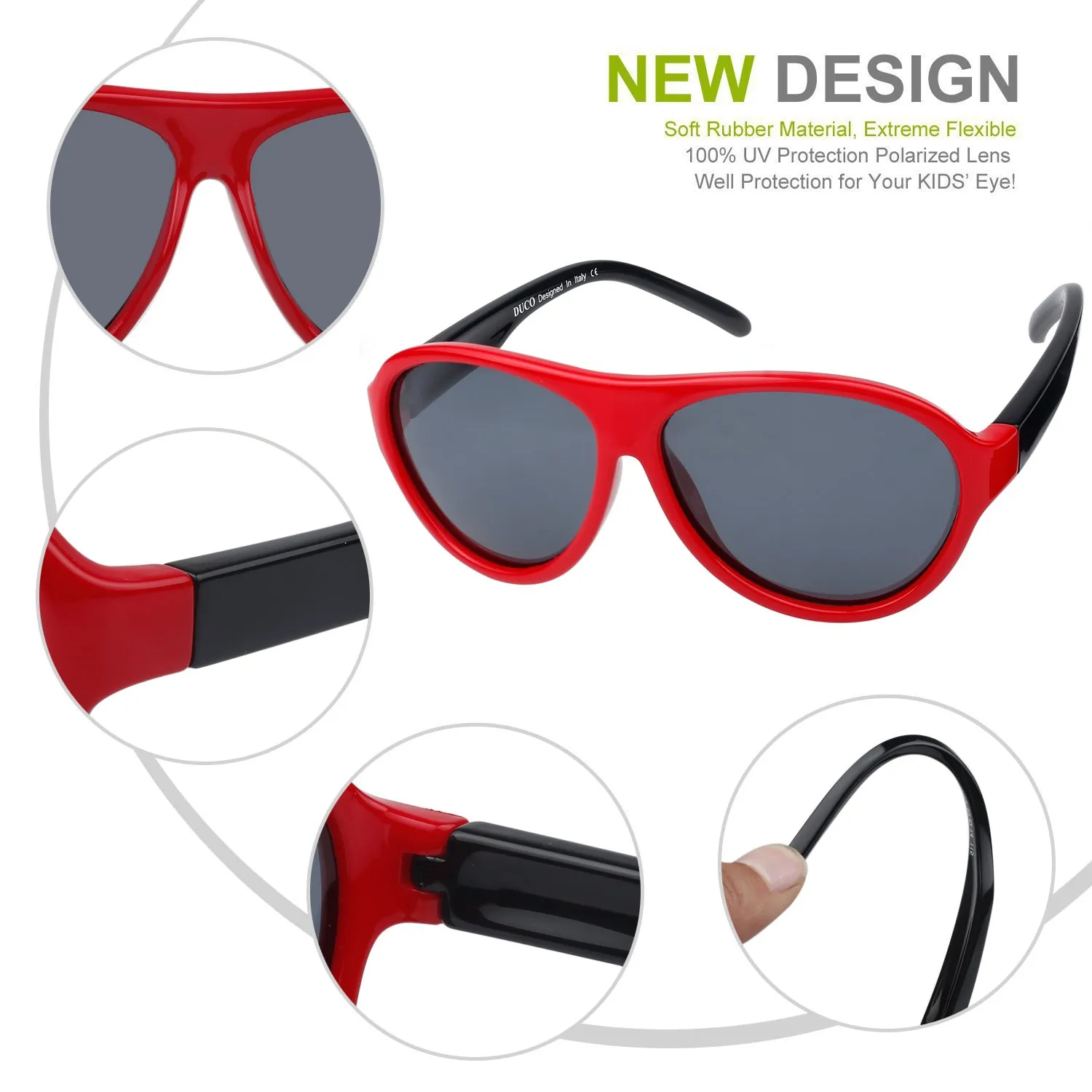 DUCO K010 Kinder Sonnenbrille polarisiert flexibel