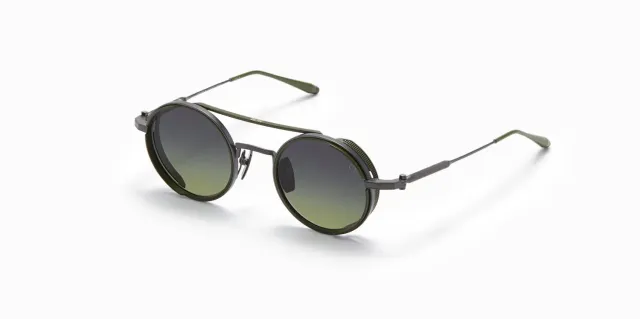 Akoni Optima Eris Sonnenbrille Black Iron Titan rund
