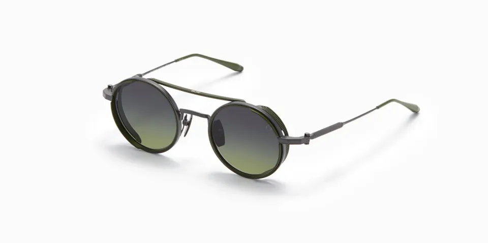 Akoni Optima Eris Sonnenbrille Black Iron Titan rund
