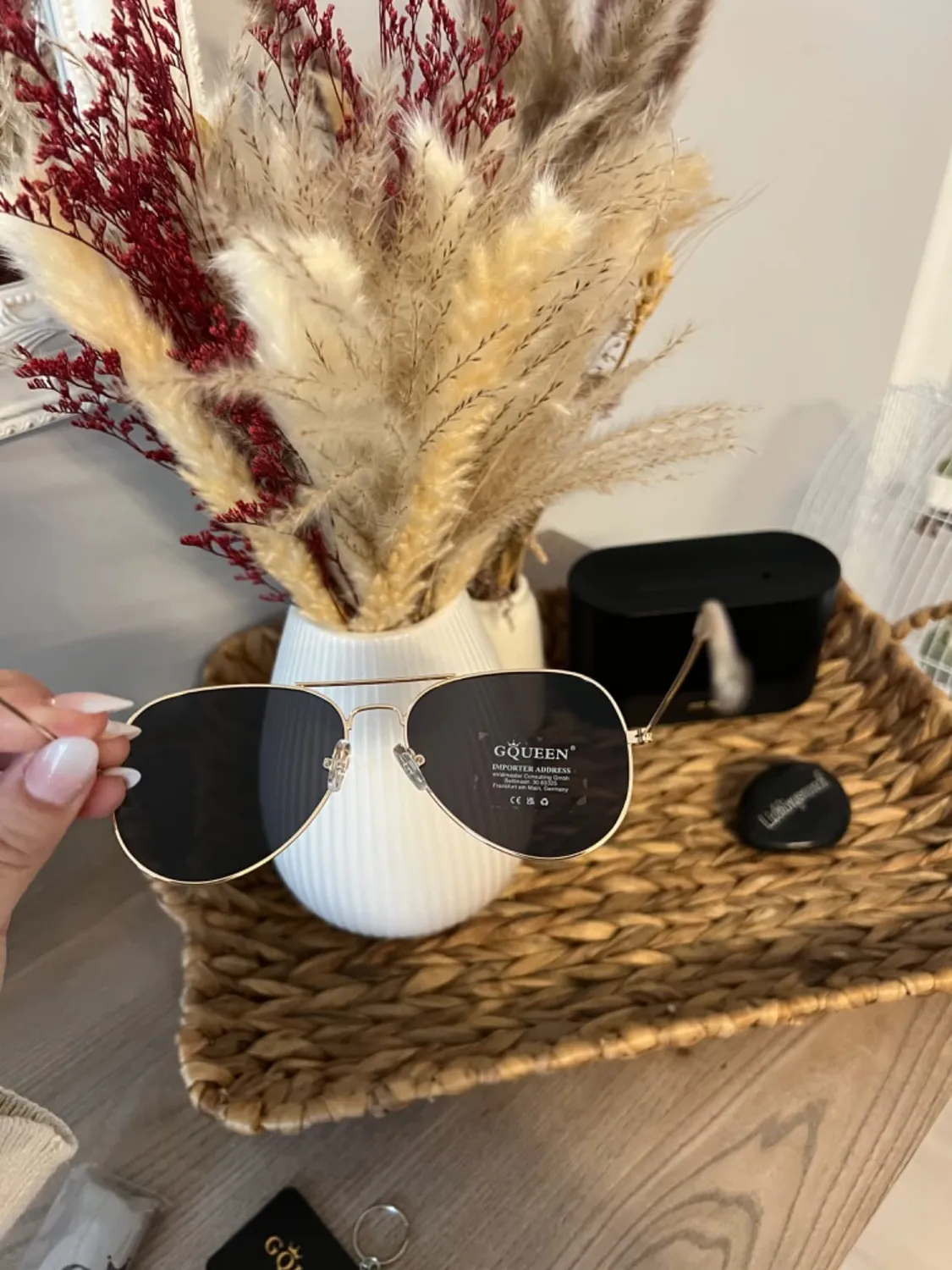 GQUEEN Pilotenbrille polarisiert Metall 58mm UV400