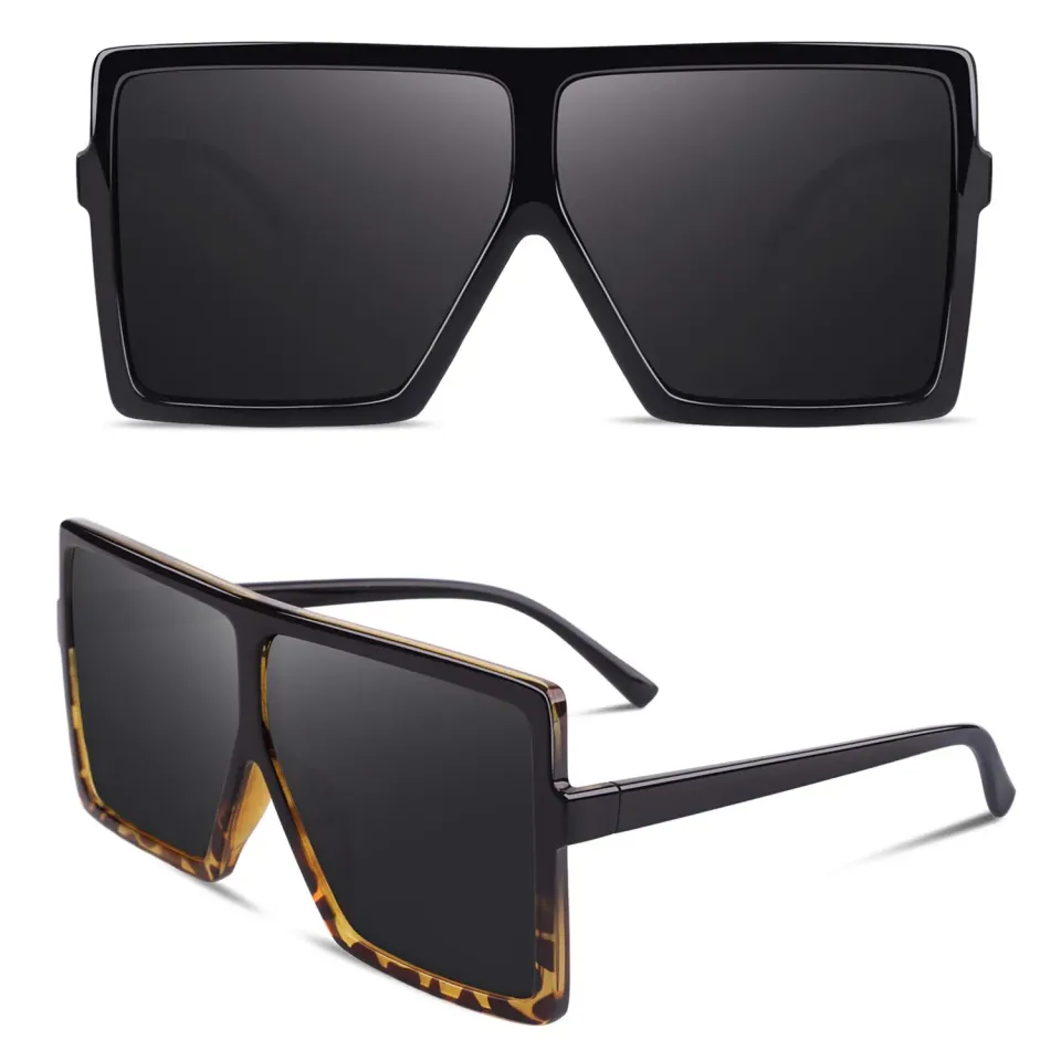 GQUEEN Retro Vintage übergroße Sonnenbrille Damen eckig UV400