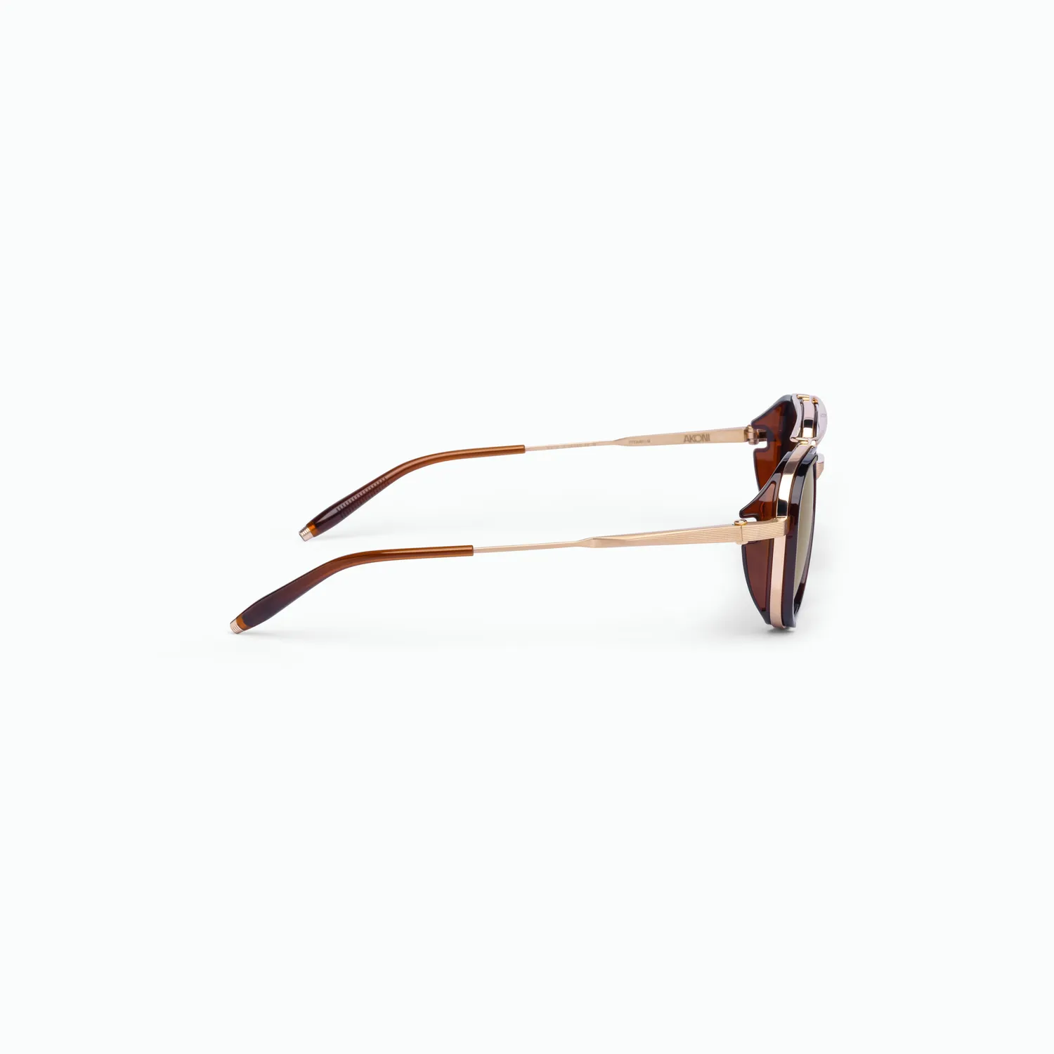 Akoni Horizon Spitzer Sonnenbrille Brushed Gold Dreifach