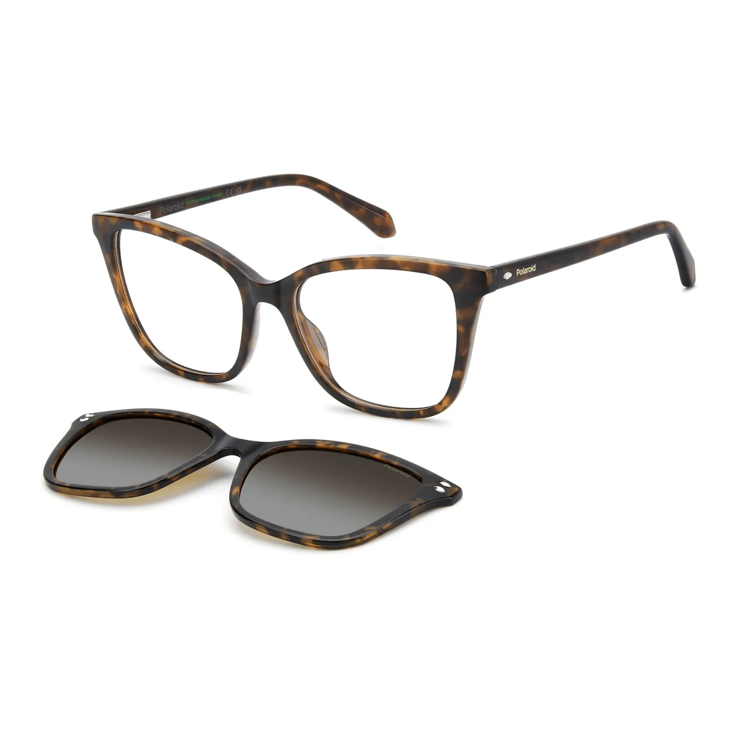 Polaroid PLD D603/C Brille Havanna Cateye Clip-on