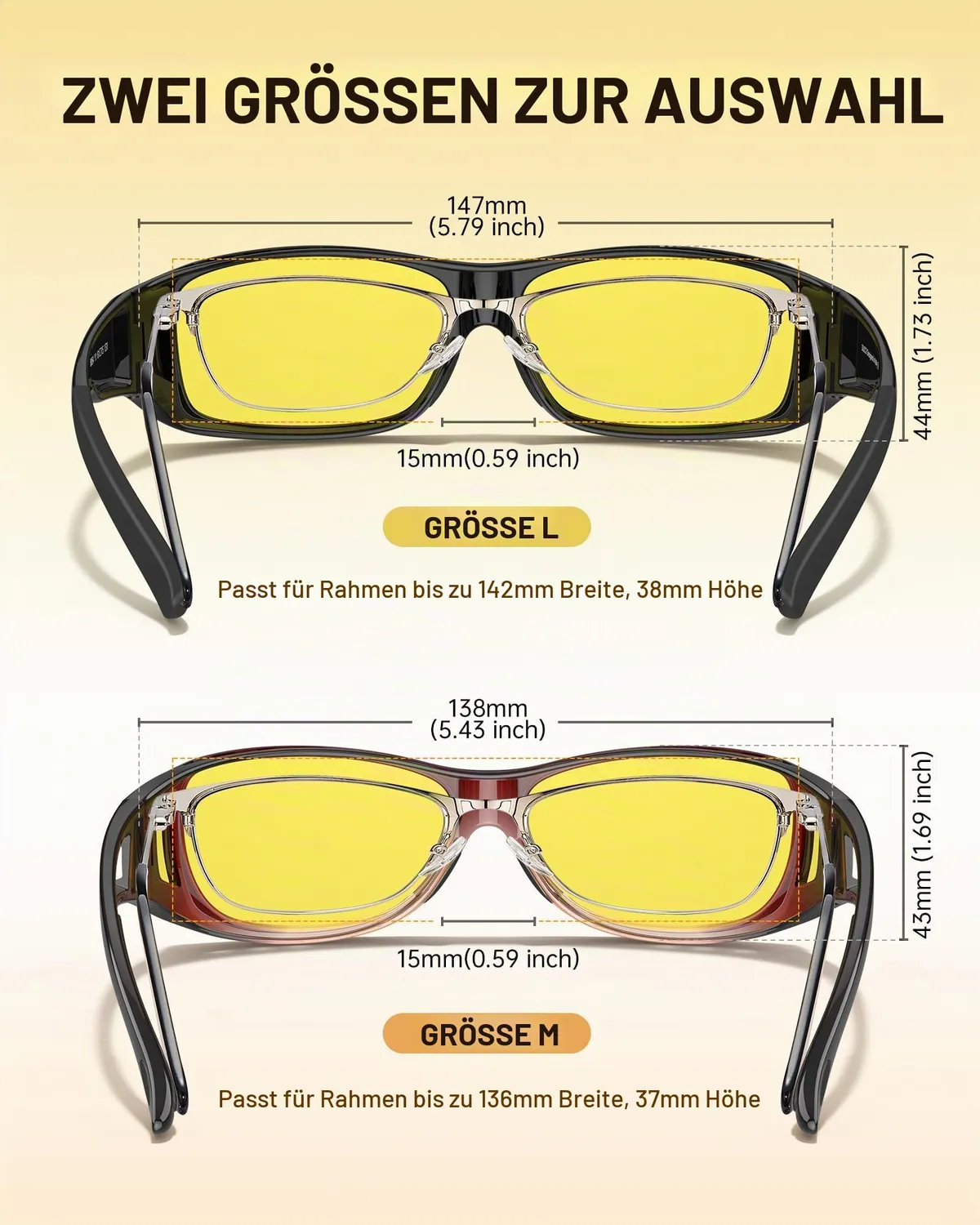 DUCO 8953Y Überbrille Rot M polarisiert