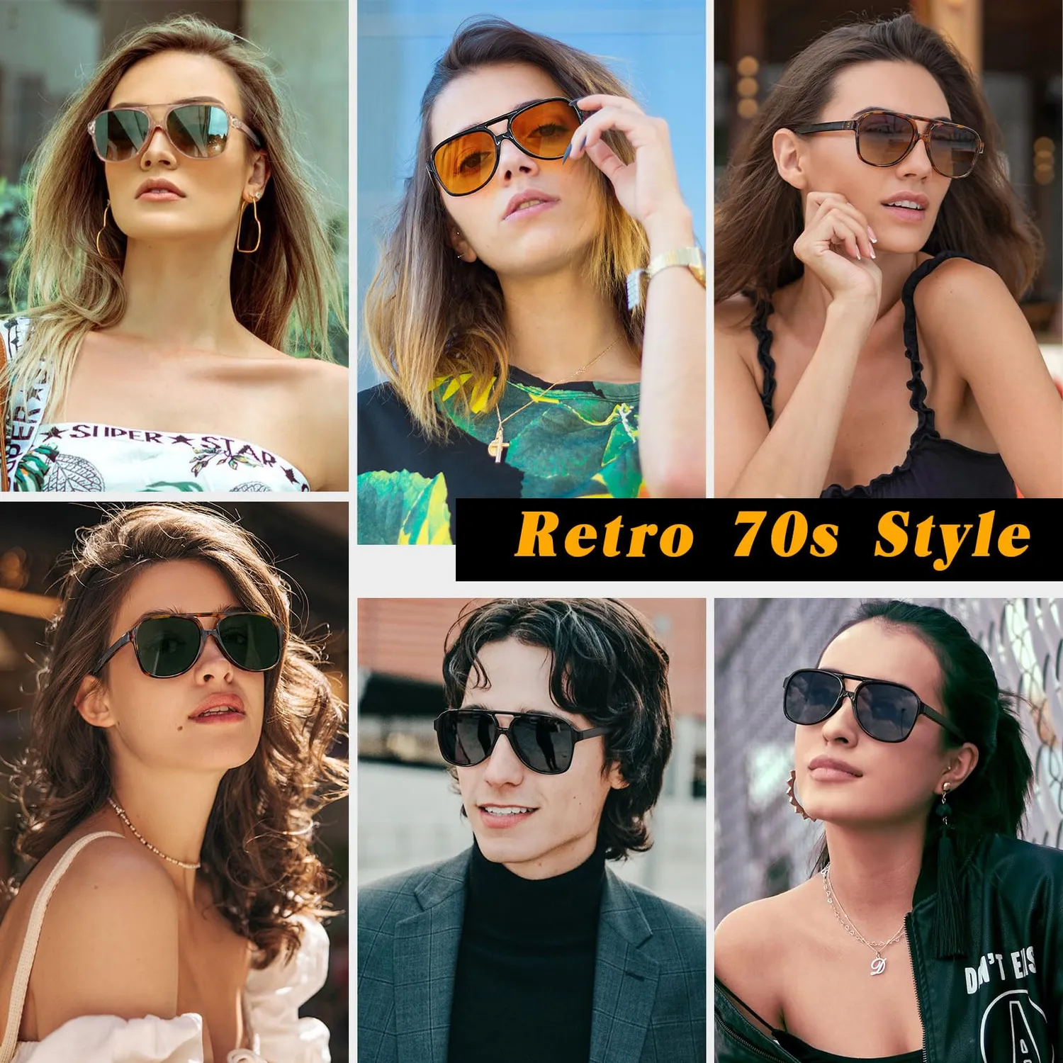 GQUEEN Retro Piloten Sonnenbrille polarisiert UV400