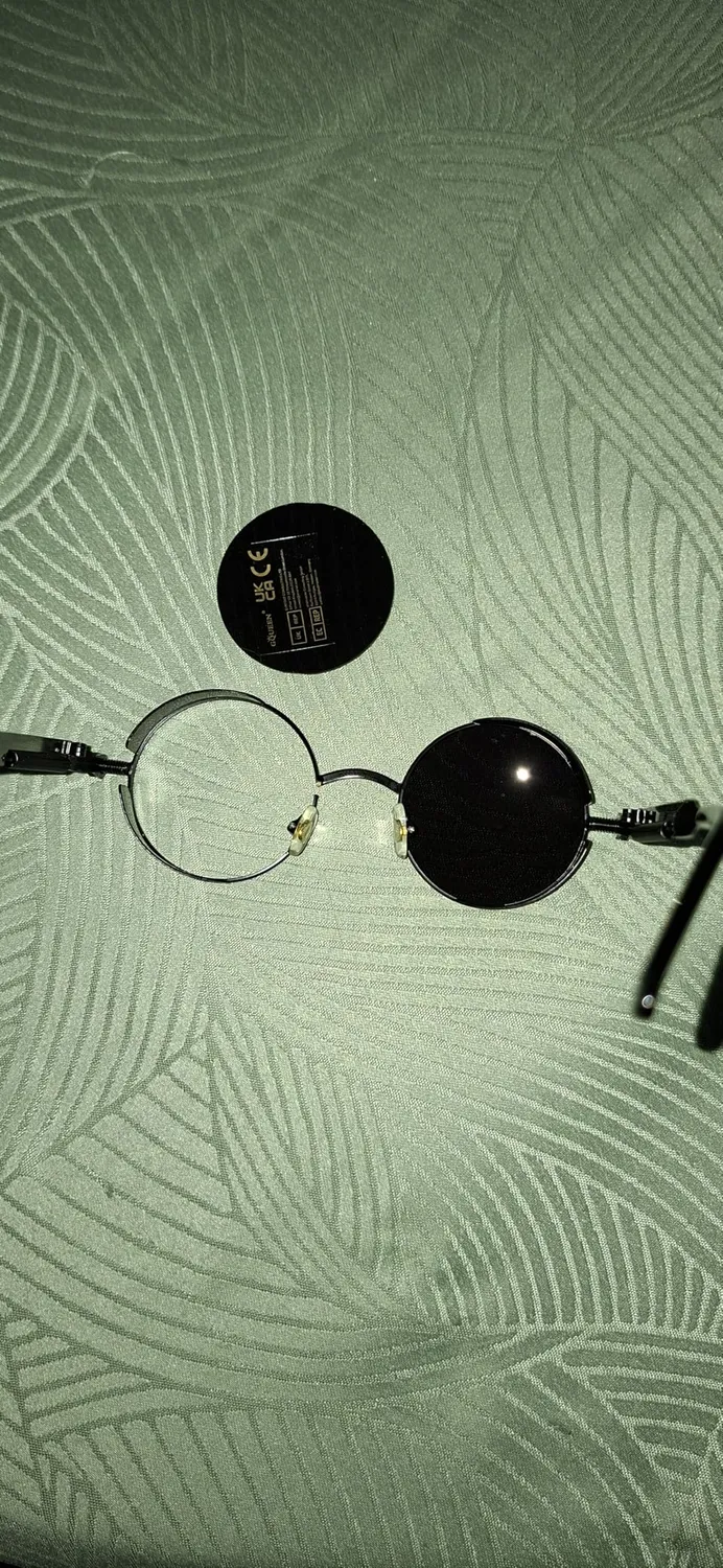 GQUEEN Runde Sonnenbrille Schwarz Grau polarisiert