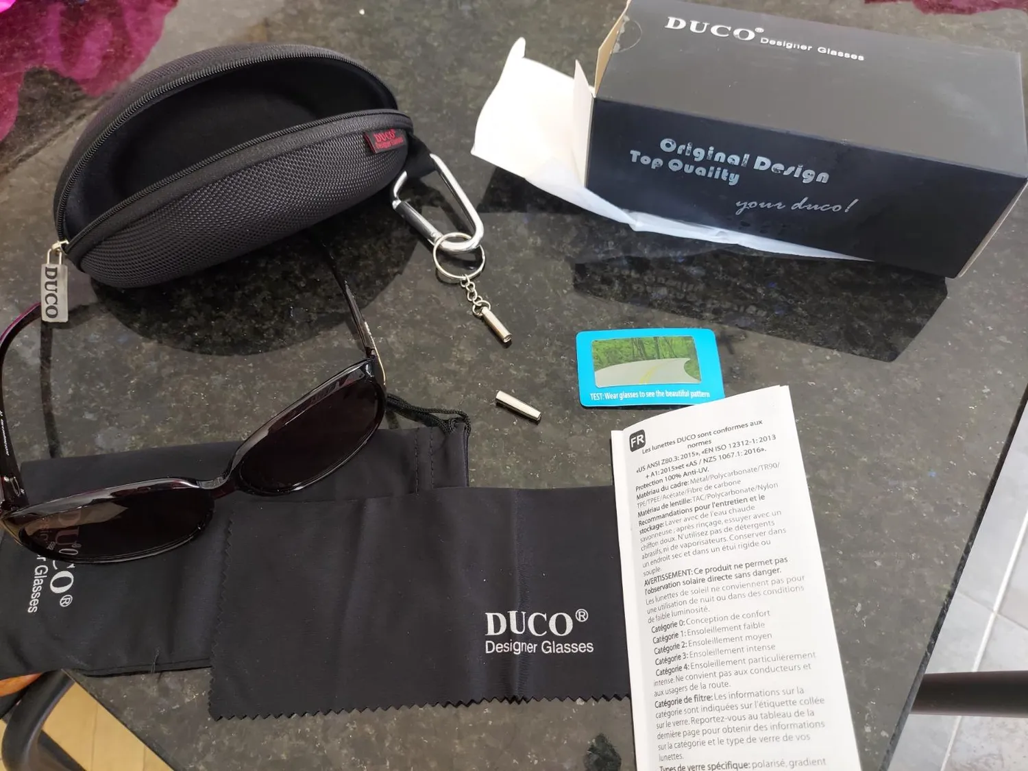 DUCO 6214 Sonnenbrille Damen Schwarz Retro UV400