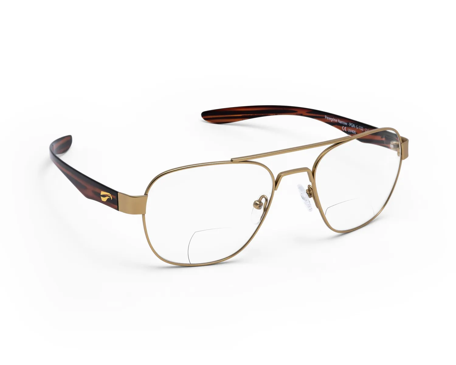 Flying Eyes Peregrine Titanium Non-RX Bifocals Brille Narrow +2,0