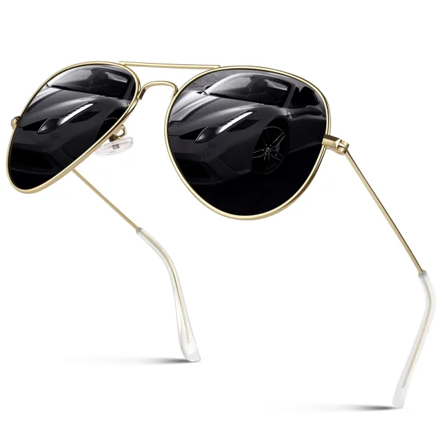 GQUEEN Pilotenbrille polarisiert Metall 58mm UV400