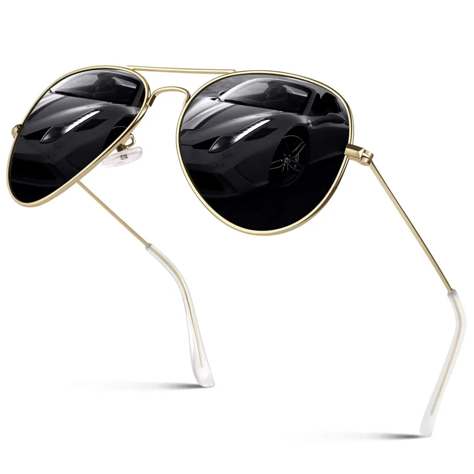 GQUEEN Pilotenbrille polarisiert Metall 58mm UV400