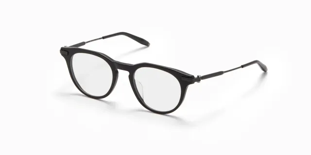 Akoni Delta Gemini runde Brille Matt Schwarz 50
