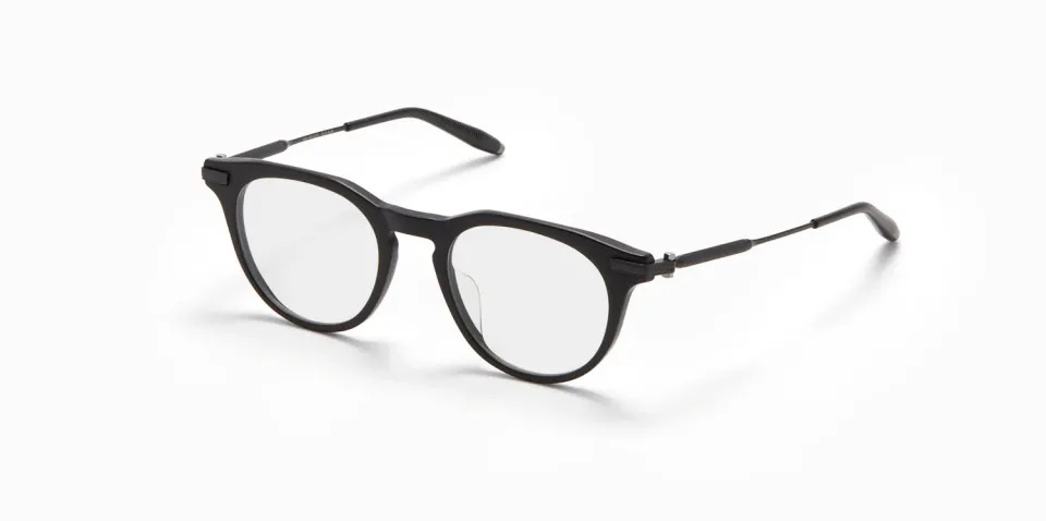 Akoni Delta Gemini runde Brille Matt Schwarz 50