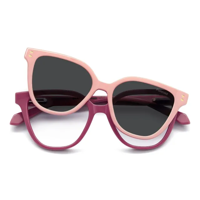 Polaroid PLD D852/C Kinderbrille Peach mit Sonnenclip