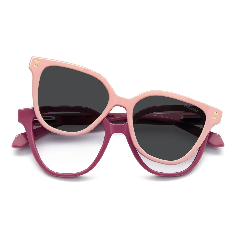 Polaroid PLD D852/C Kinderbrille Peach mit Sonnenclip