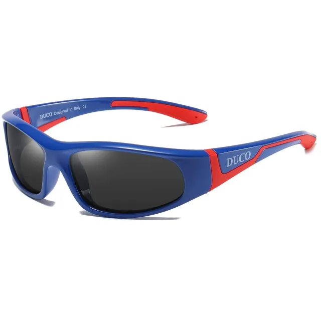 DUCO K001 Kinder Sonnenbrille blau-rot polarisiert