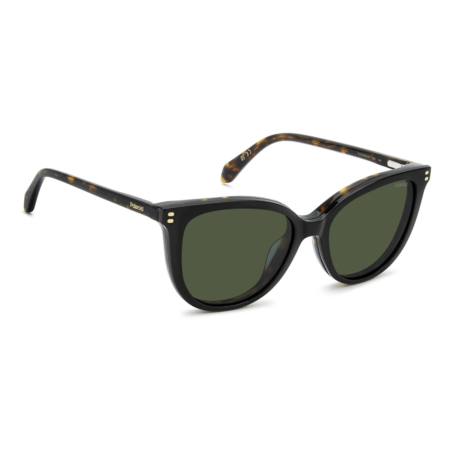 Polaroid PLD D605/C Brille Havanna mit Sonnenclip grün
