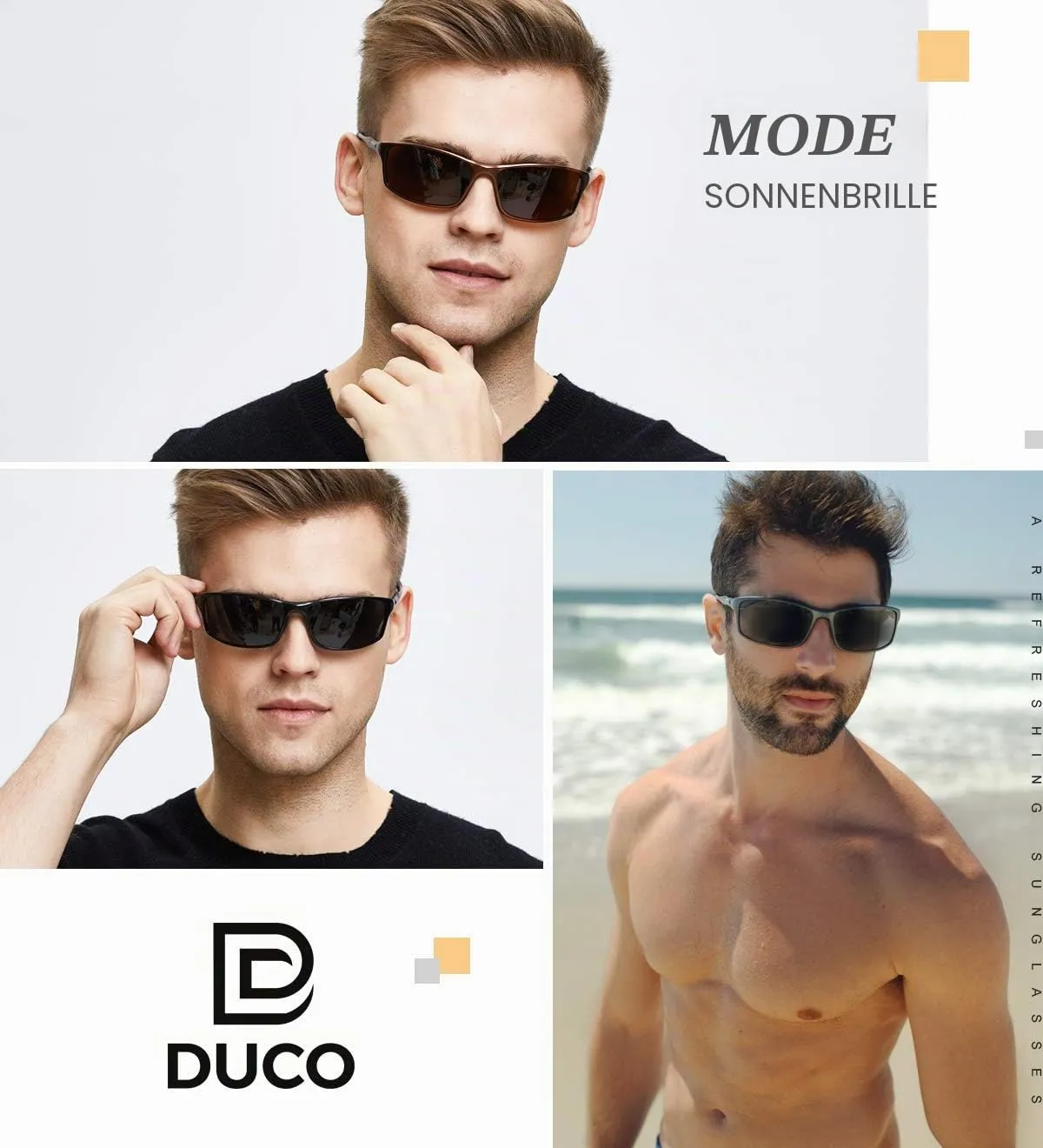 DUCO 8201 Sonnenbrille polarisiert schwarz 26 g