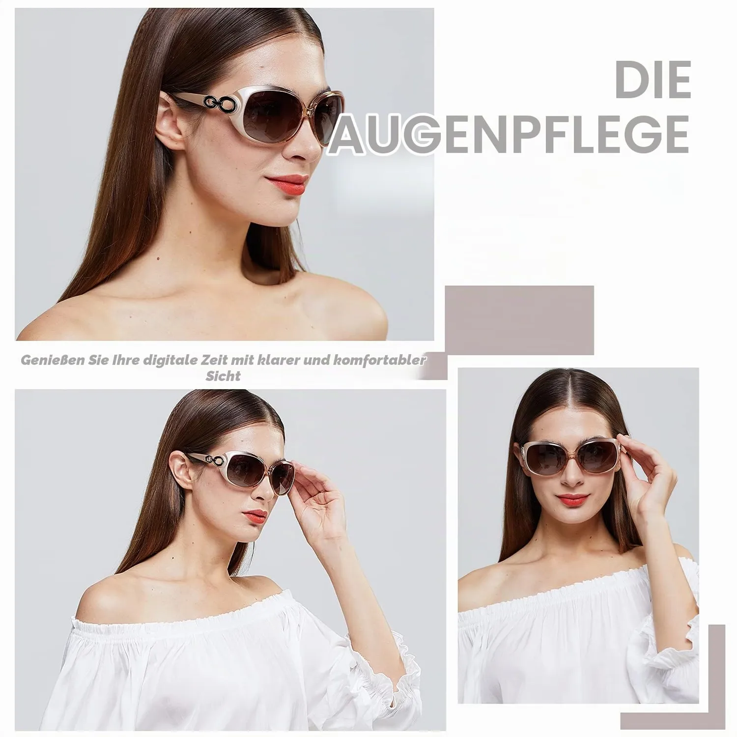 DUCO 1220 Damen Sonnenbrille übergroß polarisiert