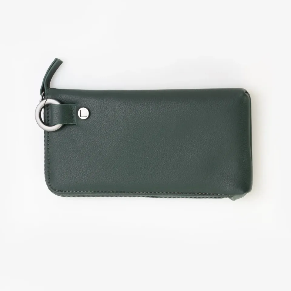 Akoni Leather Case Lederetui Smaragdgrün Leder Small