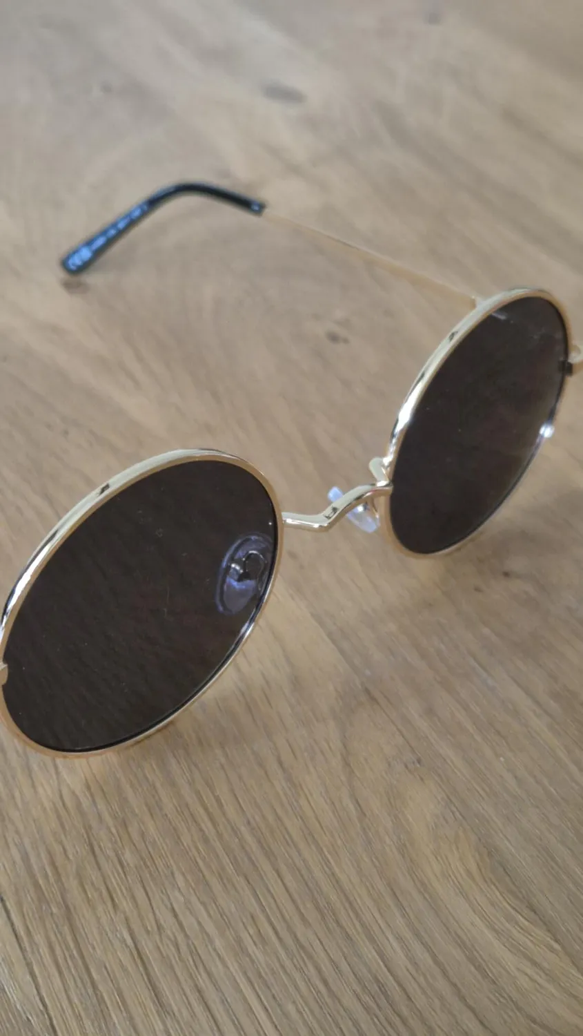 GQUEEN MEZ1 Retro Runde Sonnenbrille Gold Grau polarisiert
