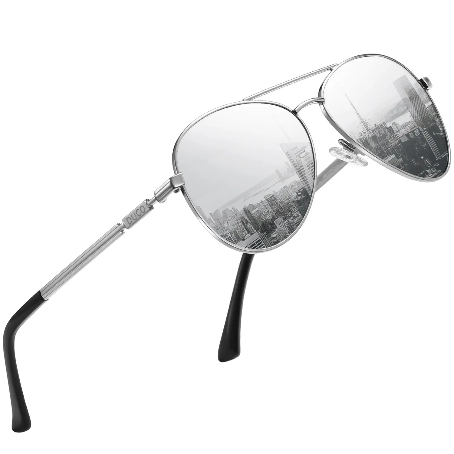 DUCO 3025K Pilotenbrille Schwarz Grau polarisiert