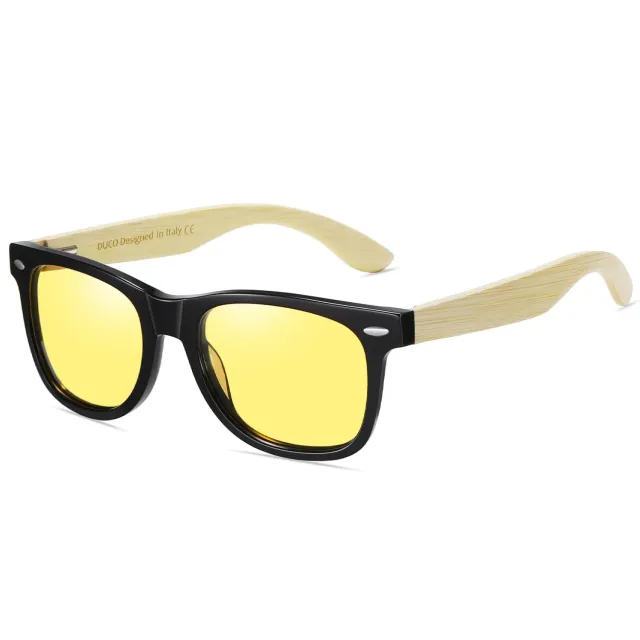 DUCO 2141Y Nachtfahrbrille Holz polarisiert gelb