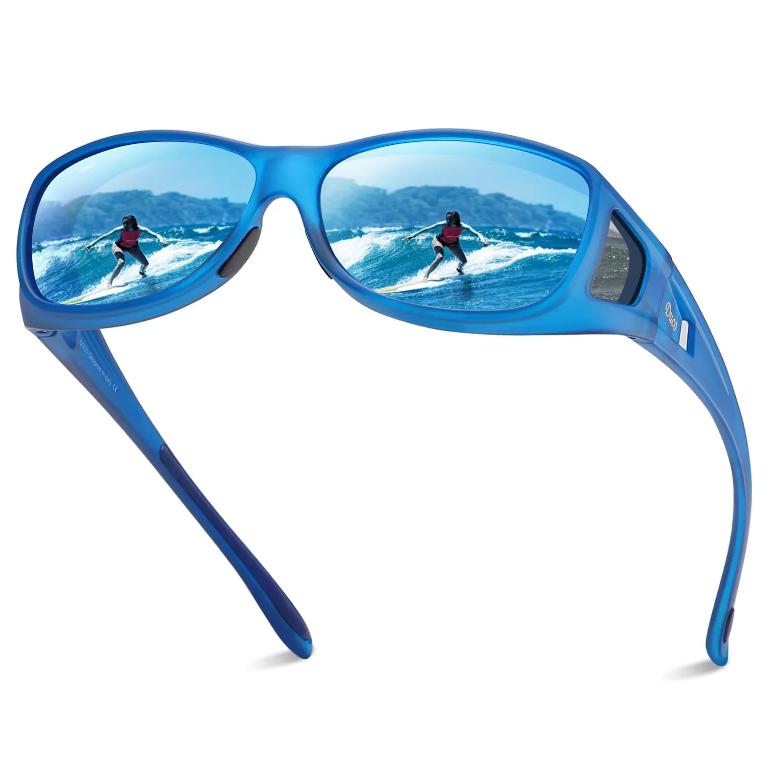 DUCO Fit Over Überbrille polarisiert M Schwarz Grau