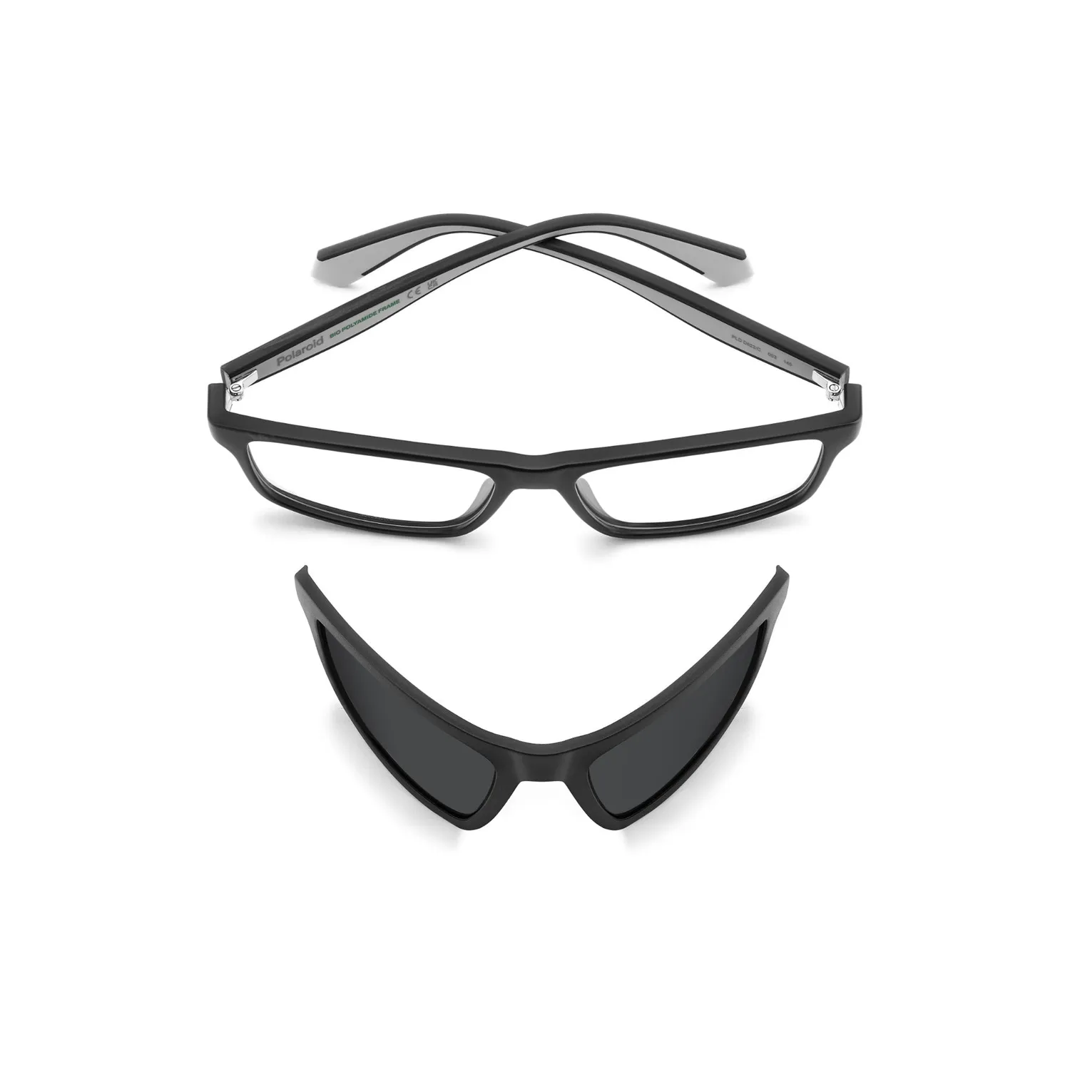 Polaroid PLD D622/C Brille Mattschwarz mit Clip sportlich