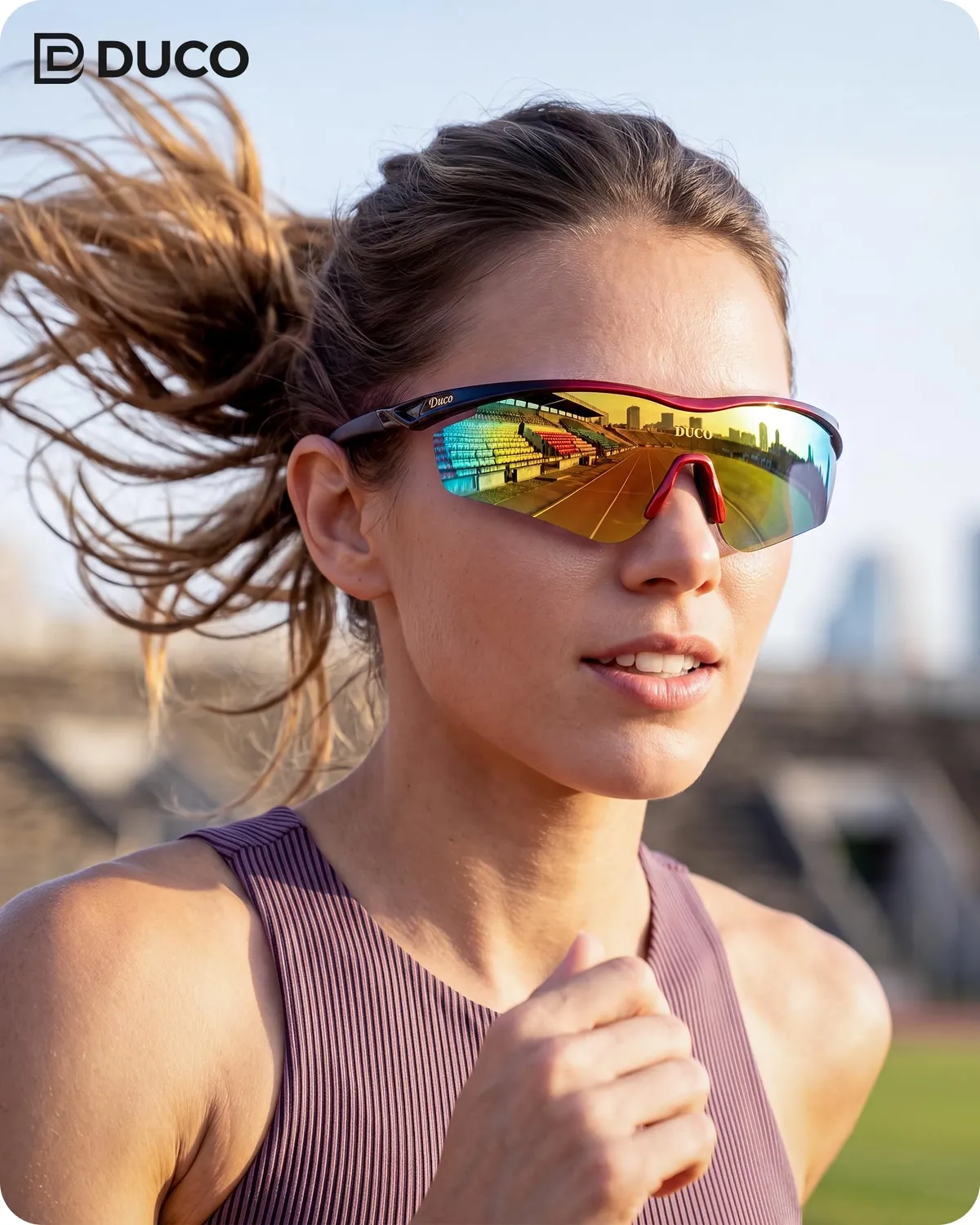 DUCO 0022 Fahrradbrille polarisiert rot