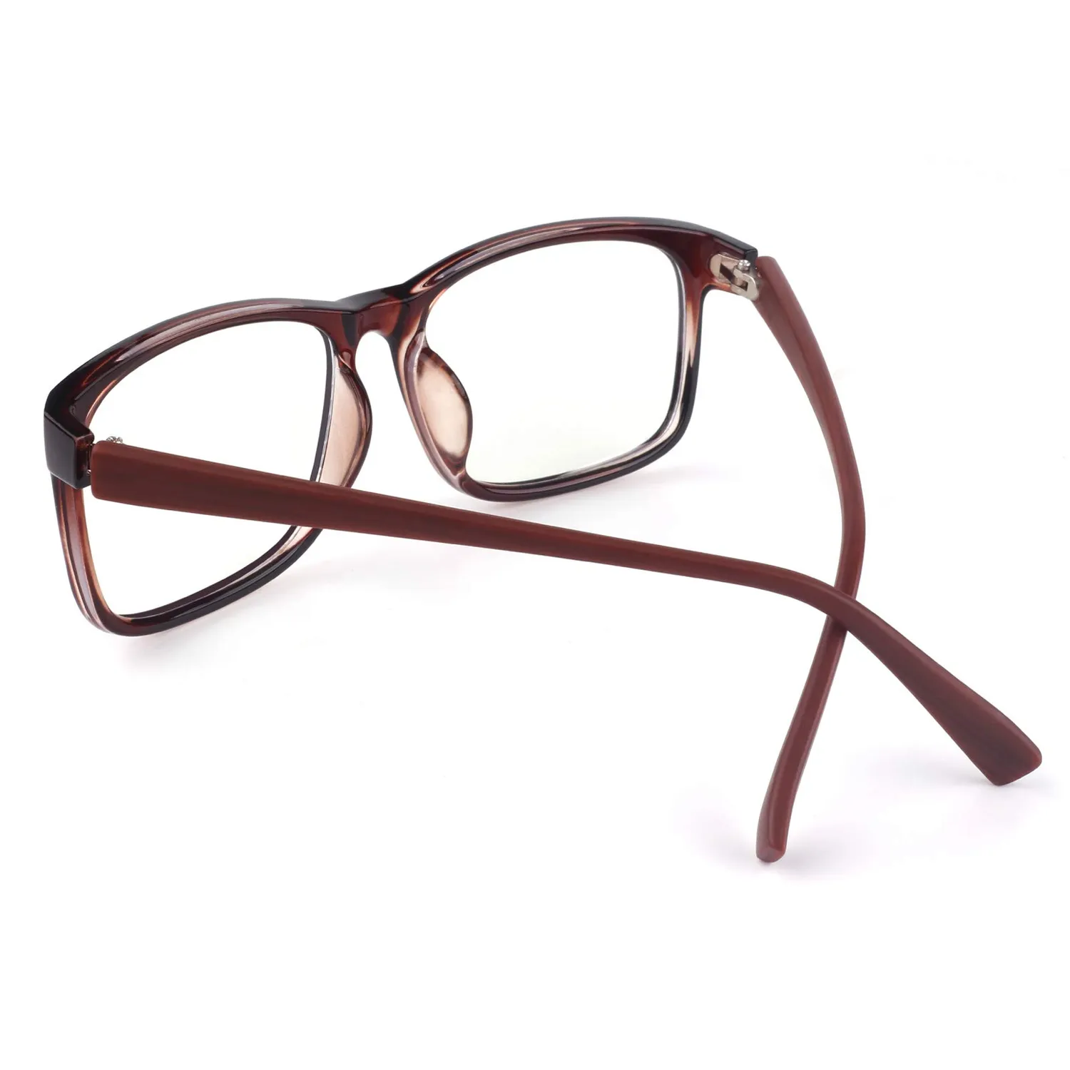GQUEEN PO2 Brille ohne Stärke Braun UV400