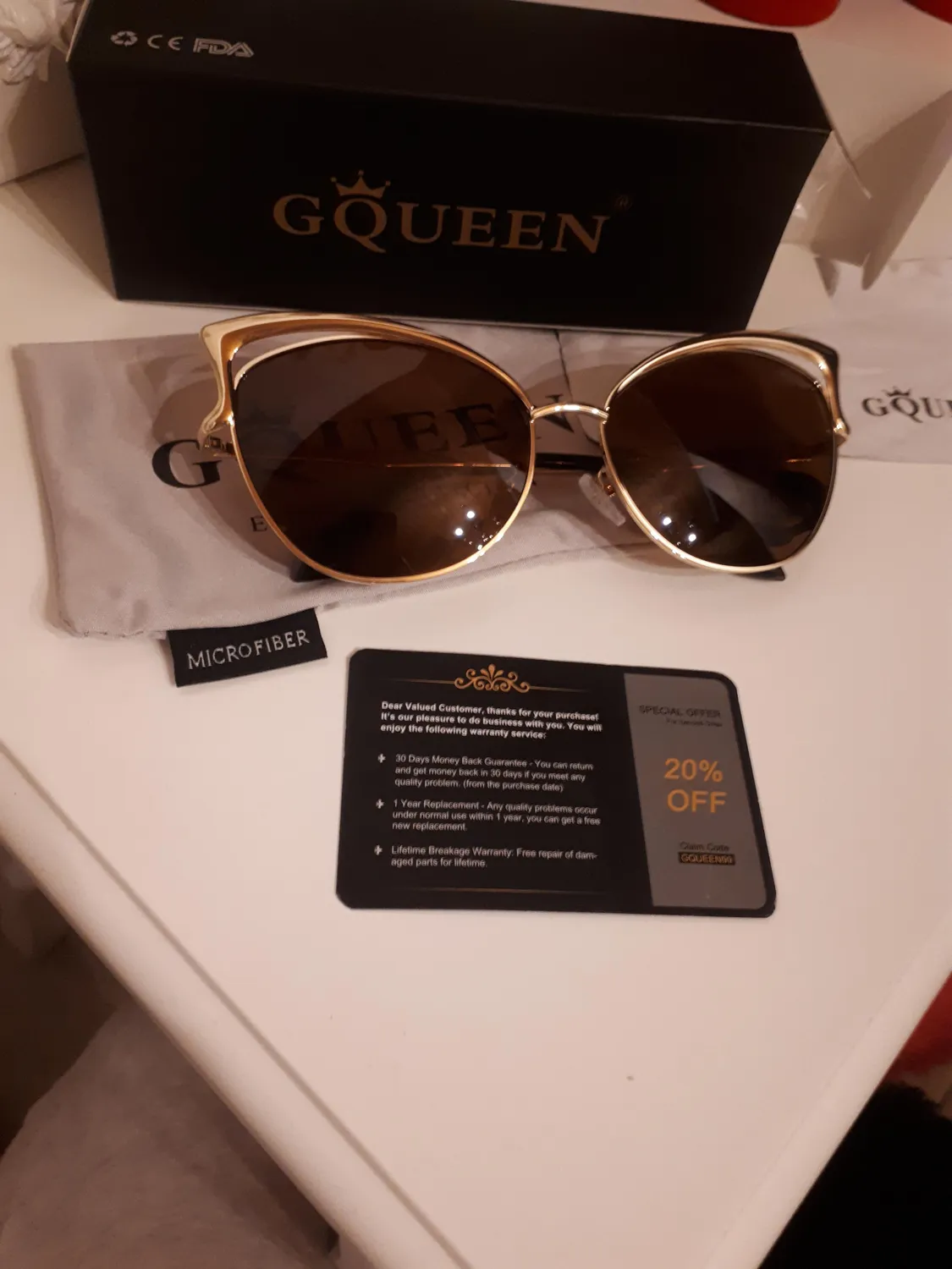 GQUEEN MT3 Cat Eye Sonnenbrille Damen UV400 übergroß