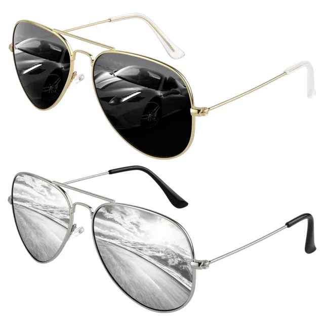GQUEEN Piloten Sonnenbrille polarisiert Metall 58 mm