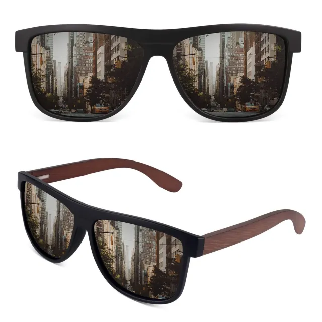 GQUEEN MOS07 Holz Sonnenbrille polarisiert UV400