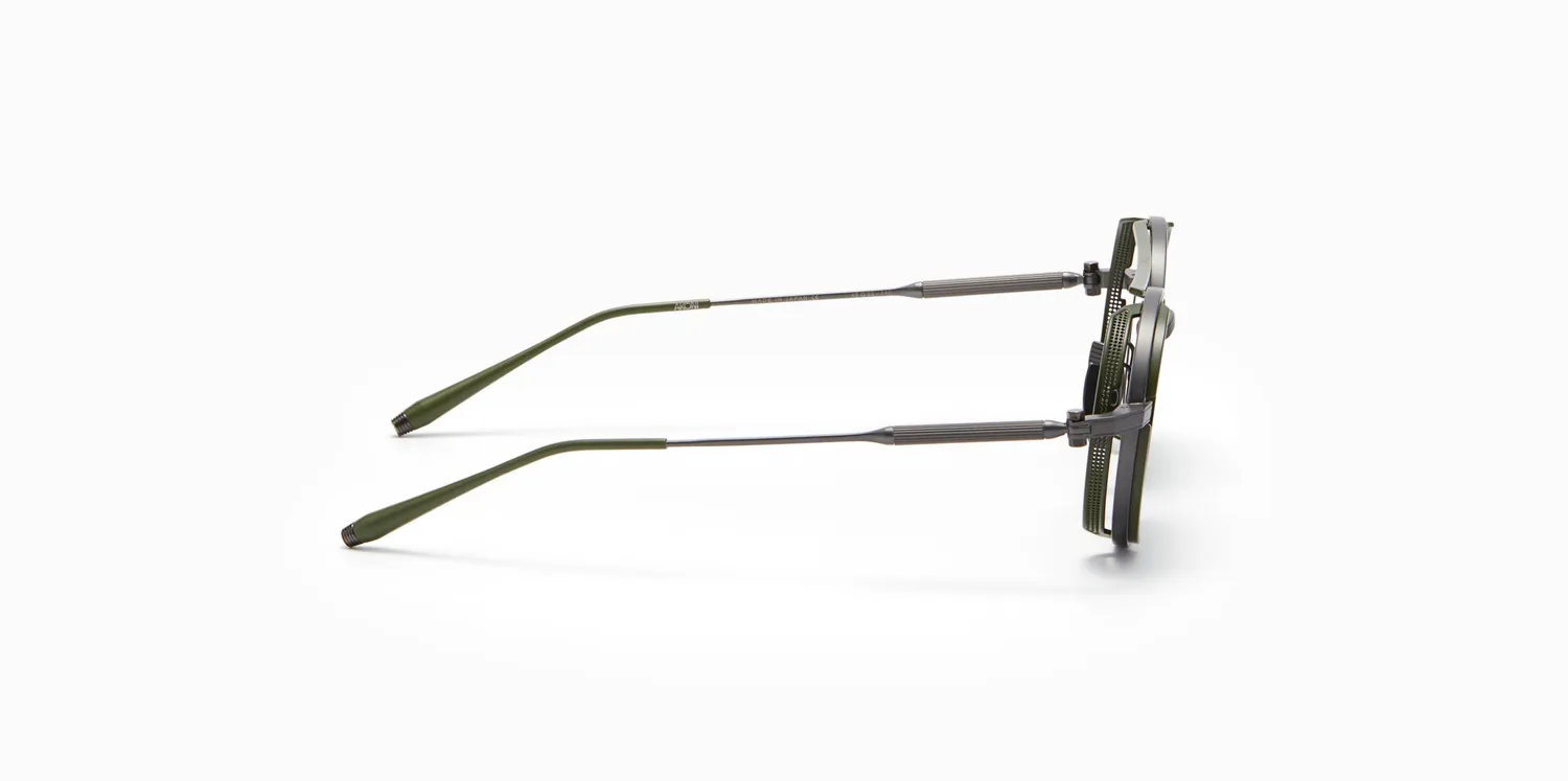 Akoni Optima Eris Sonnenbrille Black Iron Titan rund