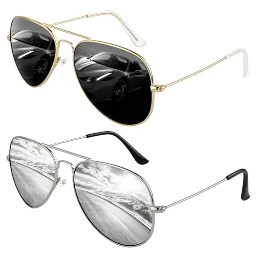 GQUEEN Piloten Sonnenbrille polarisiert Metall 58 mm