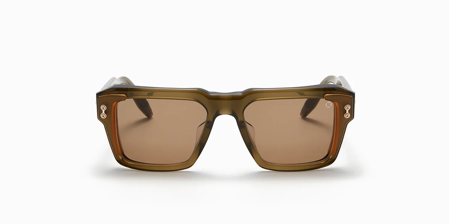 Akoni Hercules Sonnenbrille Crystal Olive Acetat