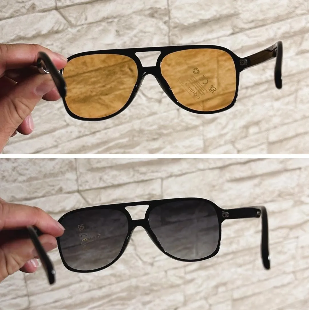 GQUEEN Retro 70s Piloten Sonnenbrille 2er Set