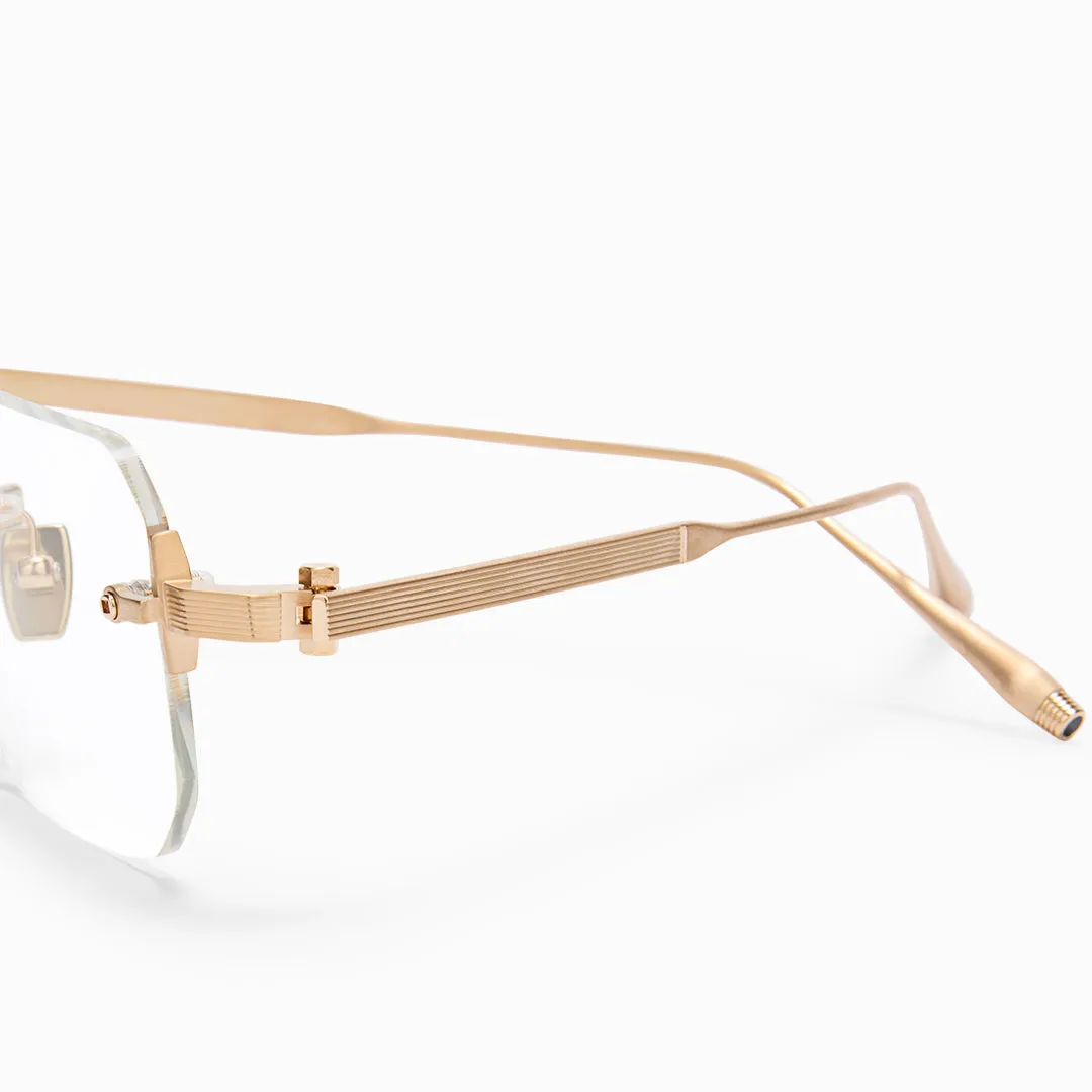 Akoni Delta Juno Four Brille Brushed 12k Gold randlos