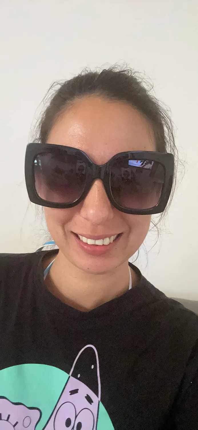 GQUEEN Übergroße Sonnenbrille Schwarz Grau eckig UV400