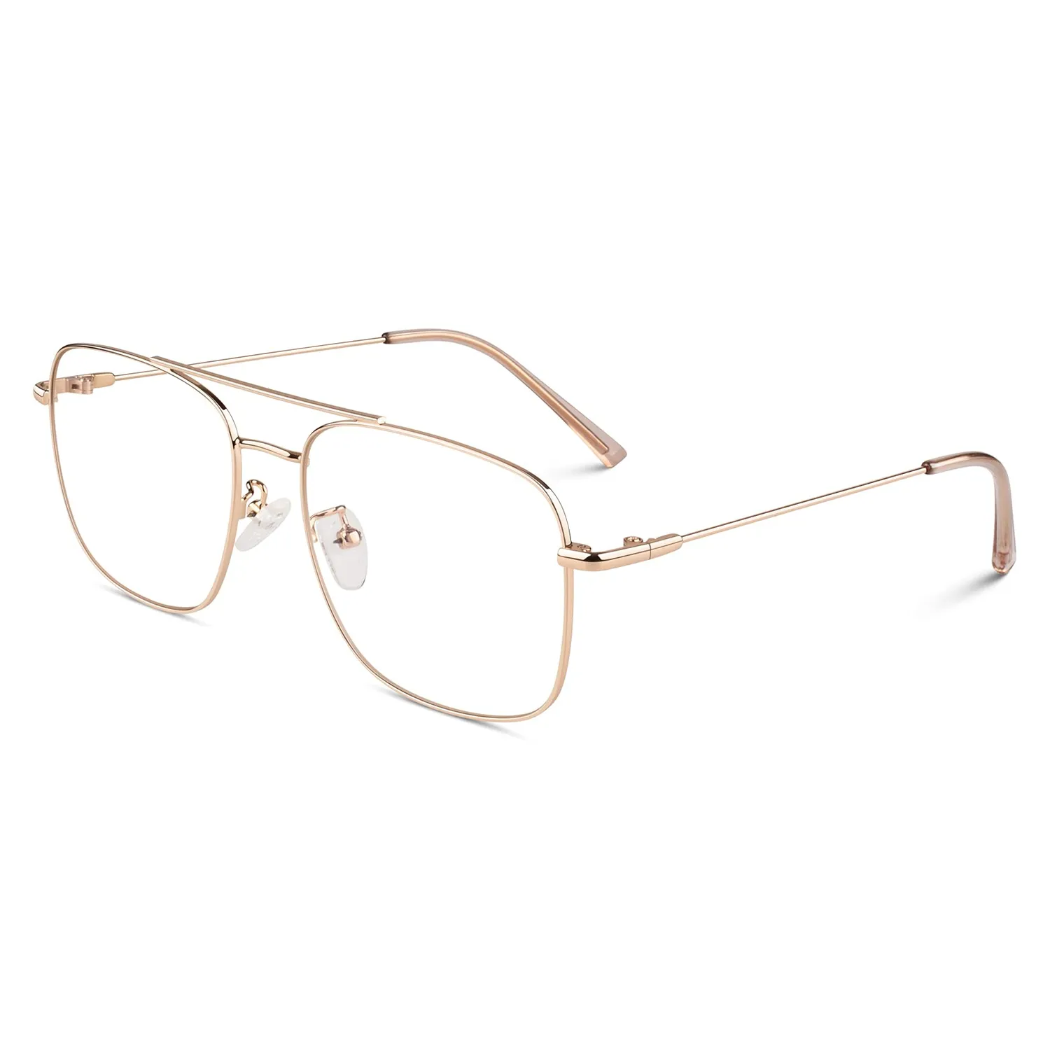 GQUEEN Pilot Brille ohne Stärke 2 Schwarz UV400