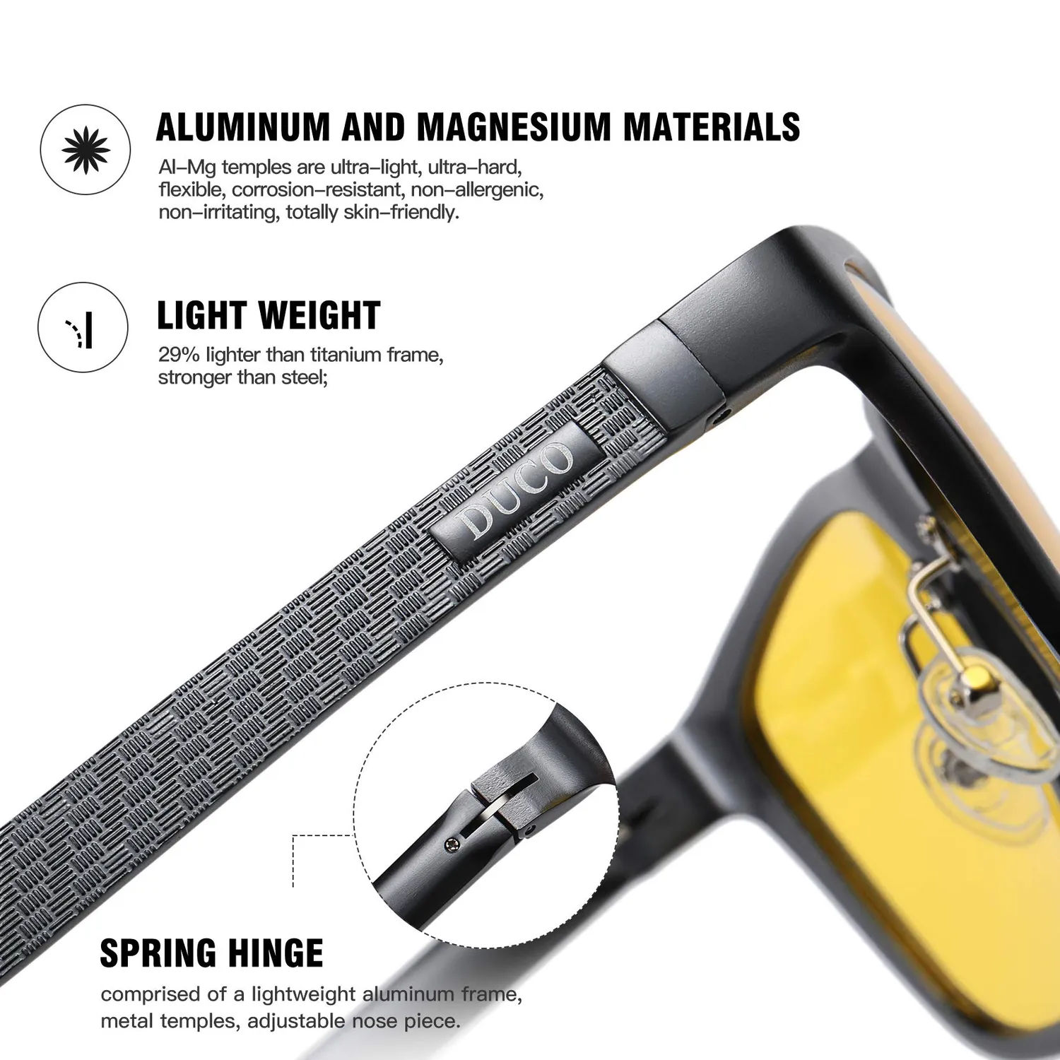 DUCO 8200Y Nachtfahrbrille gelb polarisiert