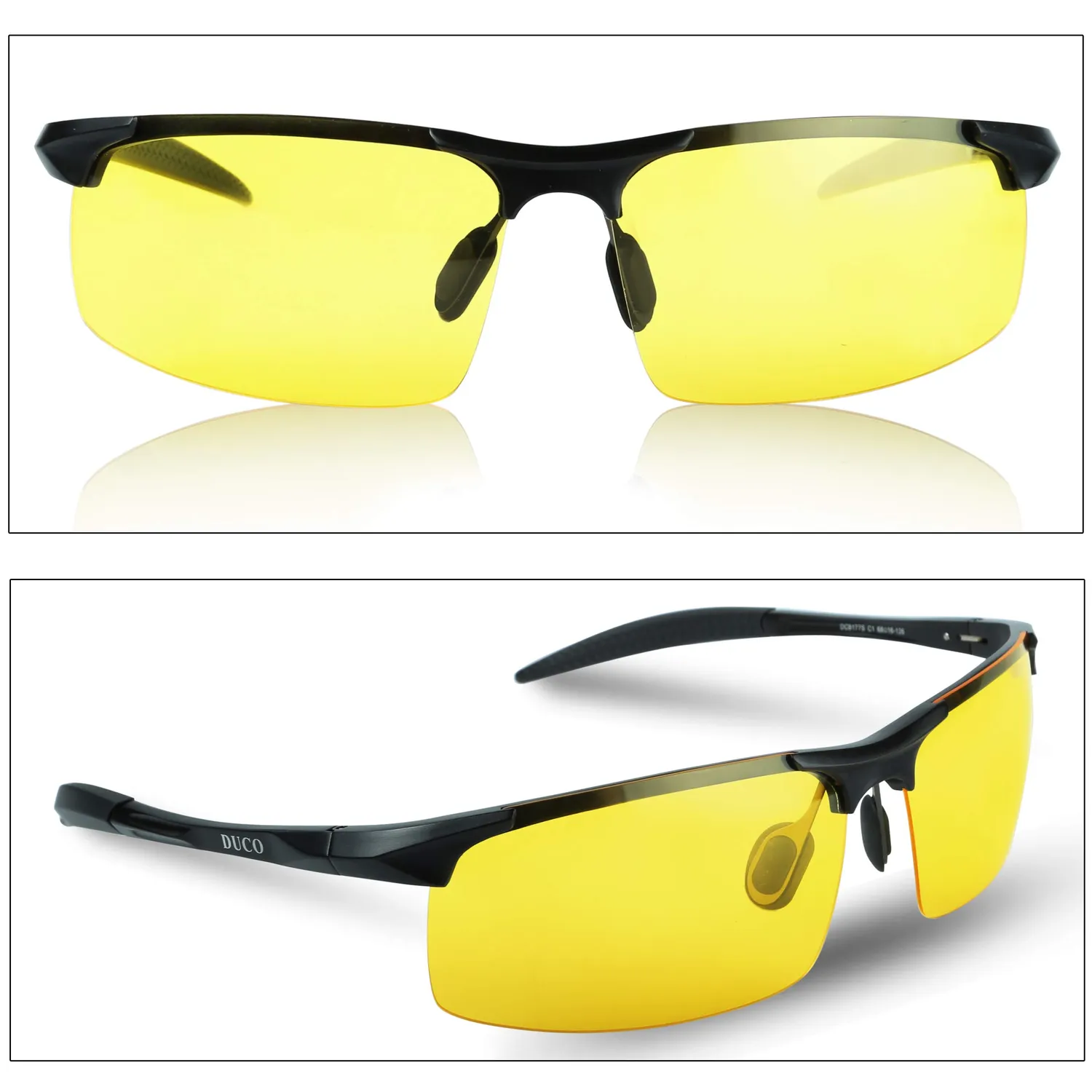 DUCO 8177Y Nachtfahrbrille polarisiert schwarz gelb