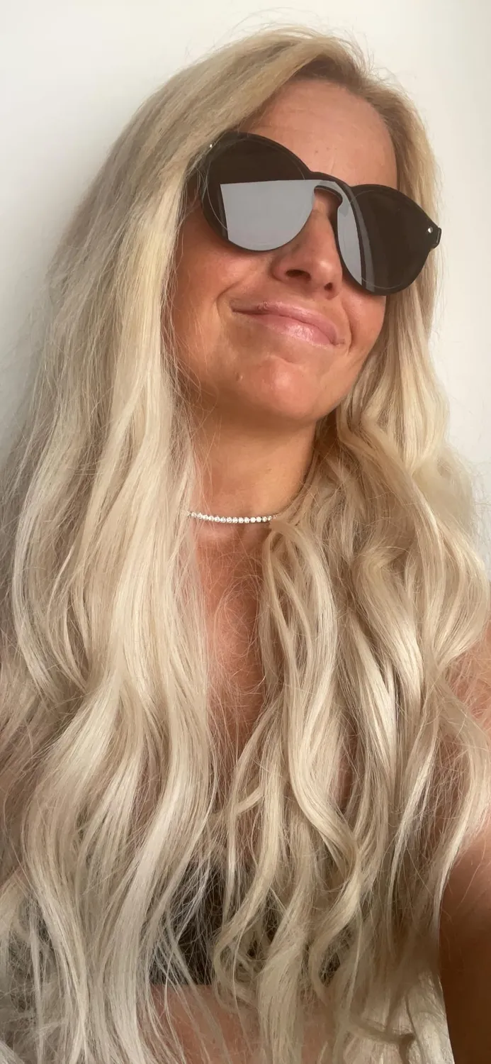 GQUEEN Runde Sonnenbrille Gold Rosa verspiegelt UV400
