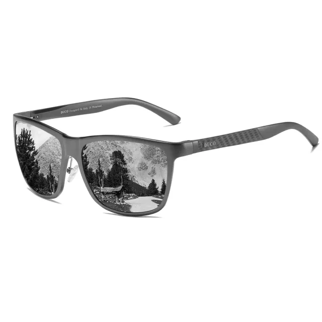 DUCO Herren Sonnenbrille Gunmetal polarisiert Metall