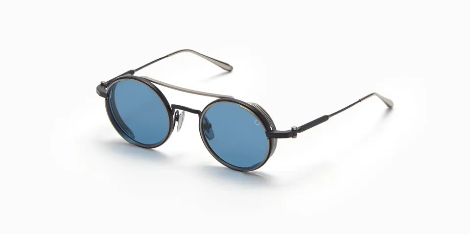 Akoni Optima Eris Sonnenbrille Blau Titan Rund