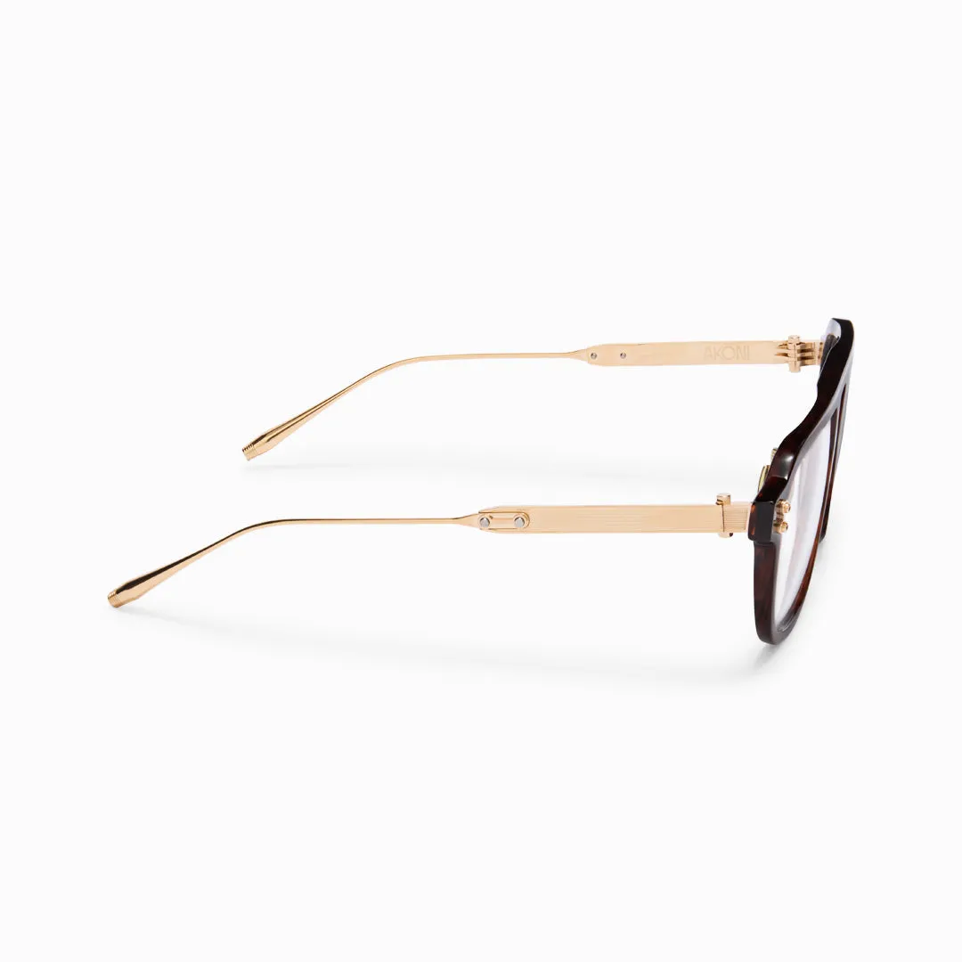 Akoni Etere Argo Brille Havana Universal Fit Metall