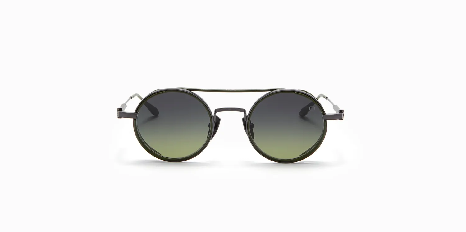 Akoni Optima Eris Sonnenbrille Black Iron Titan rund