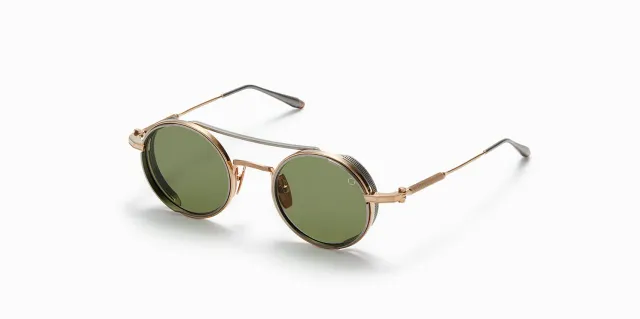 Akoni Optima Eris Sonnenbrille Brushed White Gold rund