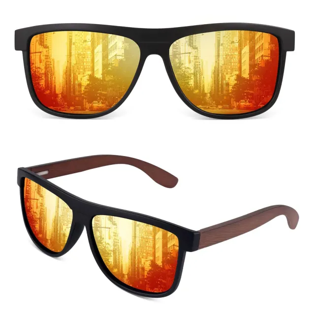 GQUEEN MOS07 Holz Sonnenbrille polarisiert UV400