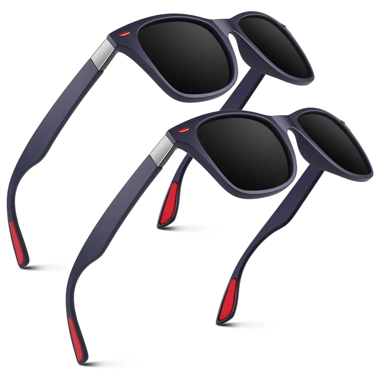 GQUEEN Sonnenbrille polarisiert TR90 mattschwarz-silber